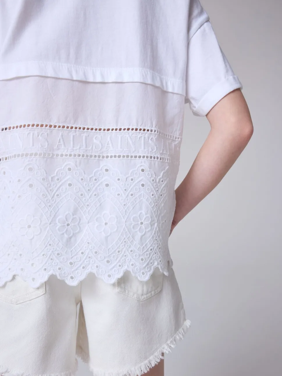 smALLSAINTS White Broderie Back T-Shirt