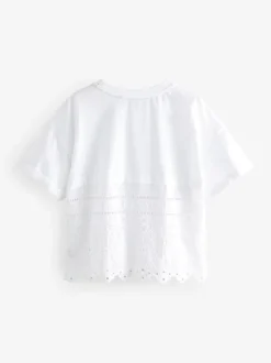 smALLSAINTS White Broderie Back T-Shirt