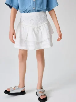 smALLSAINTS White Broderie Tiered Skirt