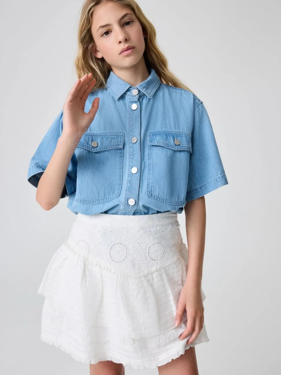 smALLSAINTS White Broderie Tiered Skirt