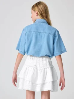 smALLSAINTS White Broderie Tiered Skirt