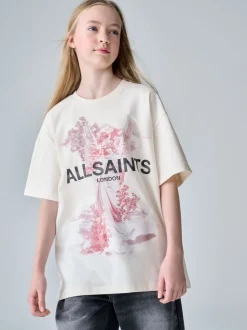 smALLSAINTS White/Guardian Graphic Oversized Crew Neck T-Shirt