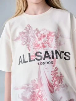 smALLSAINTS White/Guardian Graphic Oversized Crew Neck T-Shirt