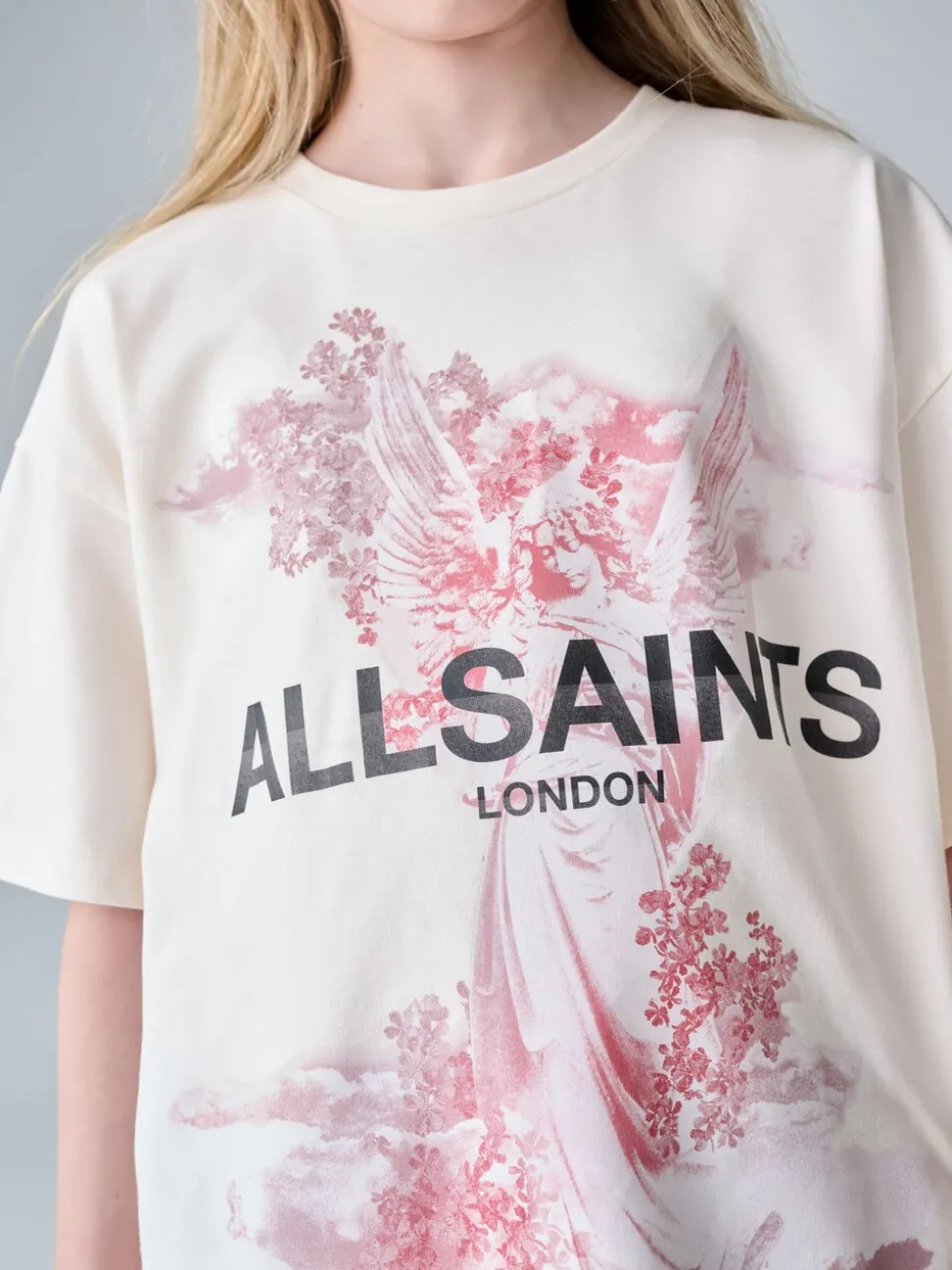 smALLSAINTS White/Guardian Graphic Oversized Crew Neck T-Shirt