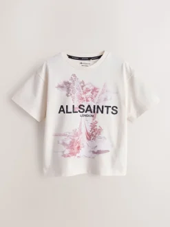 smALLSAINTS White/Guardian Graphic Oversized Crew Neck T-Shirt