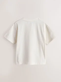 smALLSAINTS White/Guardian Graphic Oversized Crew Neck T-Shirt