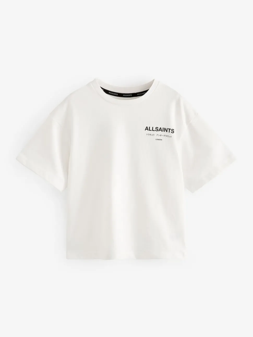 smALLSAINTS White Oversized Girls Underground Crew T-Shirt
