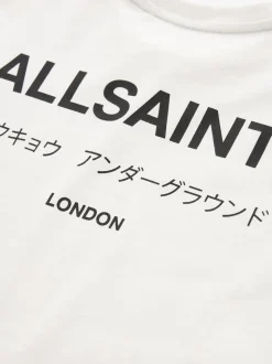 smALLSAINTS White Oversized Girls Underground Crew T-Shirt