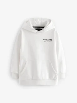 smALLSAINTS White Oversized Underground Pullover Hoodie