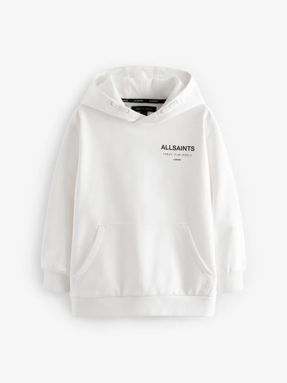 smALLSAINTS White Oversized Underground Pullover Hoodie