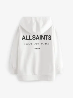 smALLSAINTS White Oversized Underground Pullover Hoodie