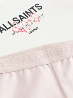 smALLSAINTS White/Pink Amore Underground Broderie T-Shirt and Leggings Younger Set