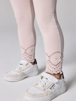 smALLSAINTS White/Pink Amore Underground Broderie T-Shirt and Leggings Younger Set