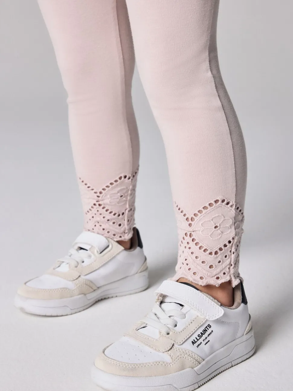smALLSAINTS White/Pink Amore Underground Broderie T-Shirt and Leggings Younger Set