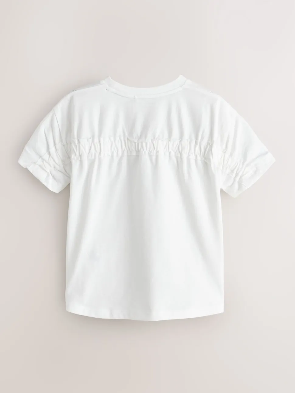 smALLSAINTS White Ruched Back Graphic Oversized Crew Neck T-Shirt