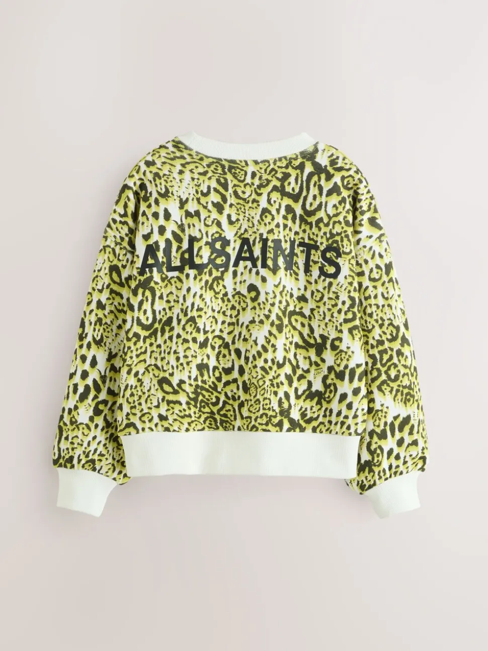 smALLSAINTS Yellow Leopard Oversized Rihan Baloon Sleeve Sweatshirt