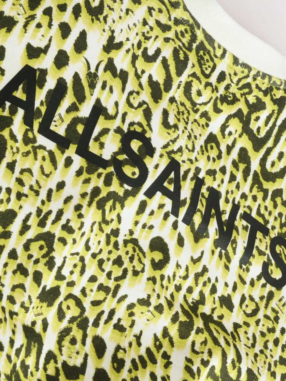 smALLSAINTS Yellow Leopard Oversized Rihan Baloon Sleeve Sweatshirt