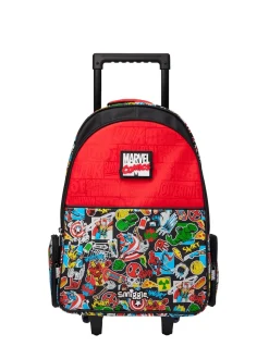 Smiggle Black Marvel Trolley Backpack with Light Up Wheels