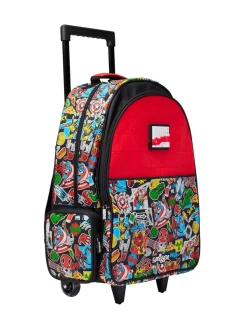 Smiggle Black Marvel Trolley Backpack with Light Up Wheels