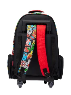 Smiggle Black Marvel Trolley Backpack with Light Up Wheels