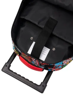 Smiggle Black Marvel Trolley Backpack with Light Up Wheels