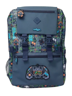 Smiggle Grey Trailblazer Foldover Attach Backpack