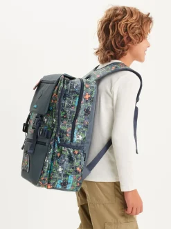 Smiggle Grey Trailblazer Foldover Attach Backpack