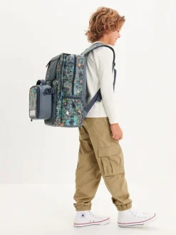 Smiggle Grey Trailblazer Foldover Attach Backpack