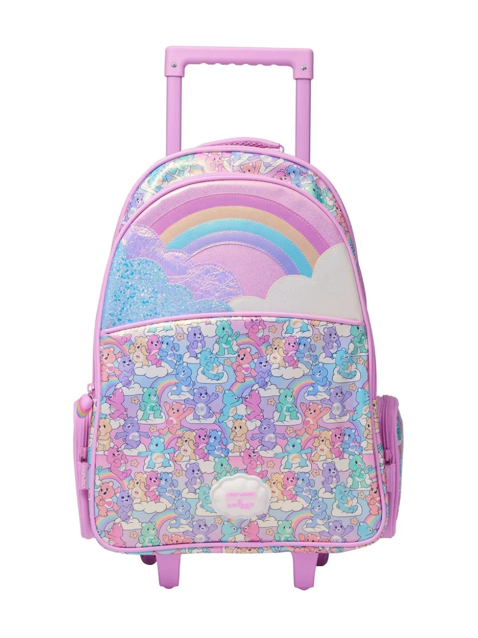 Smiggle Pink Care Bears Trolley Backpack With Light Up Wheels