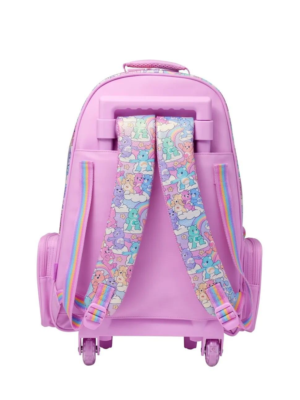 Smiggle Pink Care Bears Trolley Backpack With Light Up Wheels
