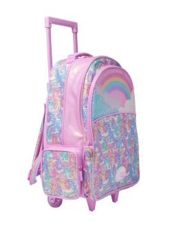 Smiggle Pink Care Bears Trolley Backpack With Light Up Wheels