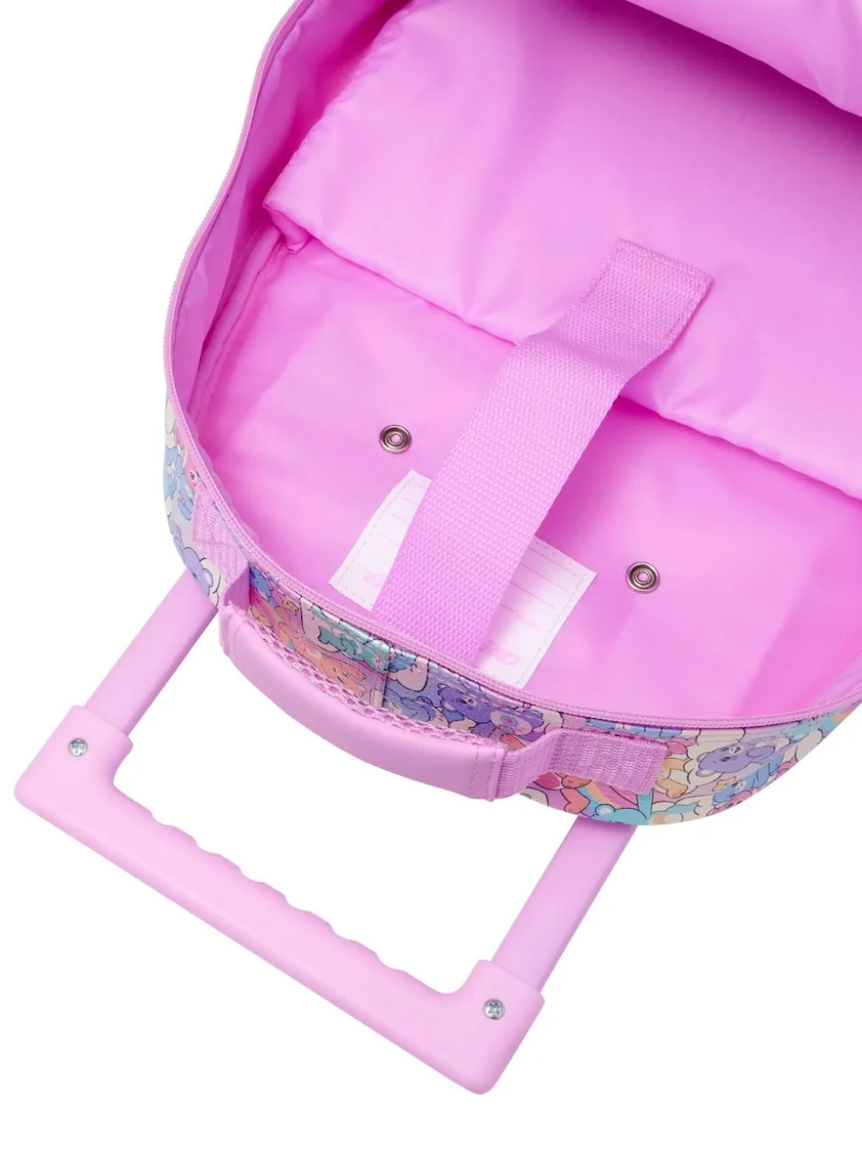 Smiggle Pink Care Bears Trolley Backpack With Light Up Wheels
