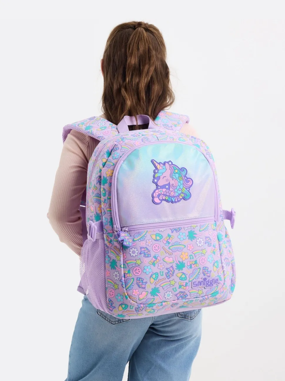 Smiggle Purple All Stars Classic Attach Backpack