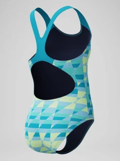 Speedo Blue Print Splashback One Piece Swimsuit