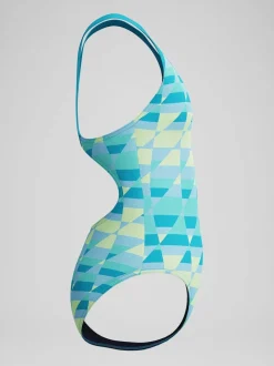 Speedo Blue Print Splashback One Piece Swimsuit