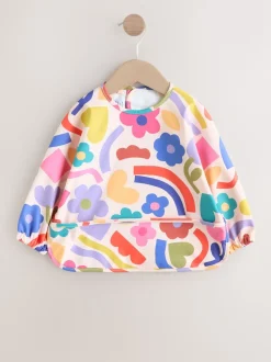 Stampy Floral Weaning And Feeding Sleeved Bib