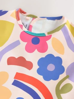 Stampy Floral Weaning And Feeding Sleeved Bib