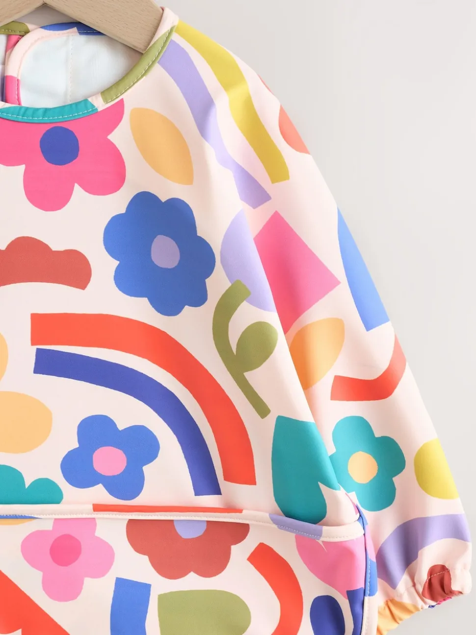 Stampy Floral Weaning And Feeding Sleeved Bib