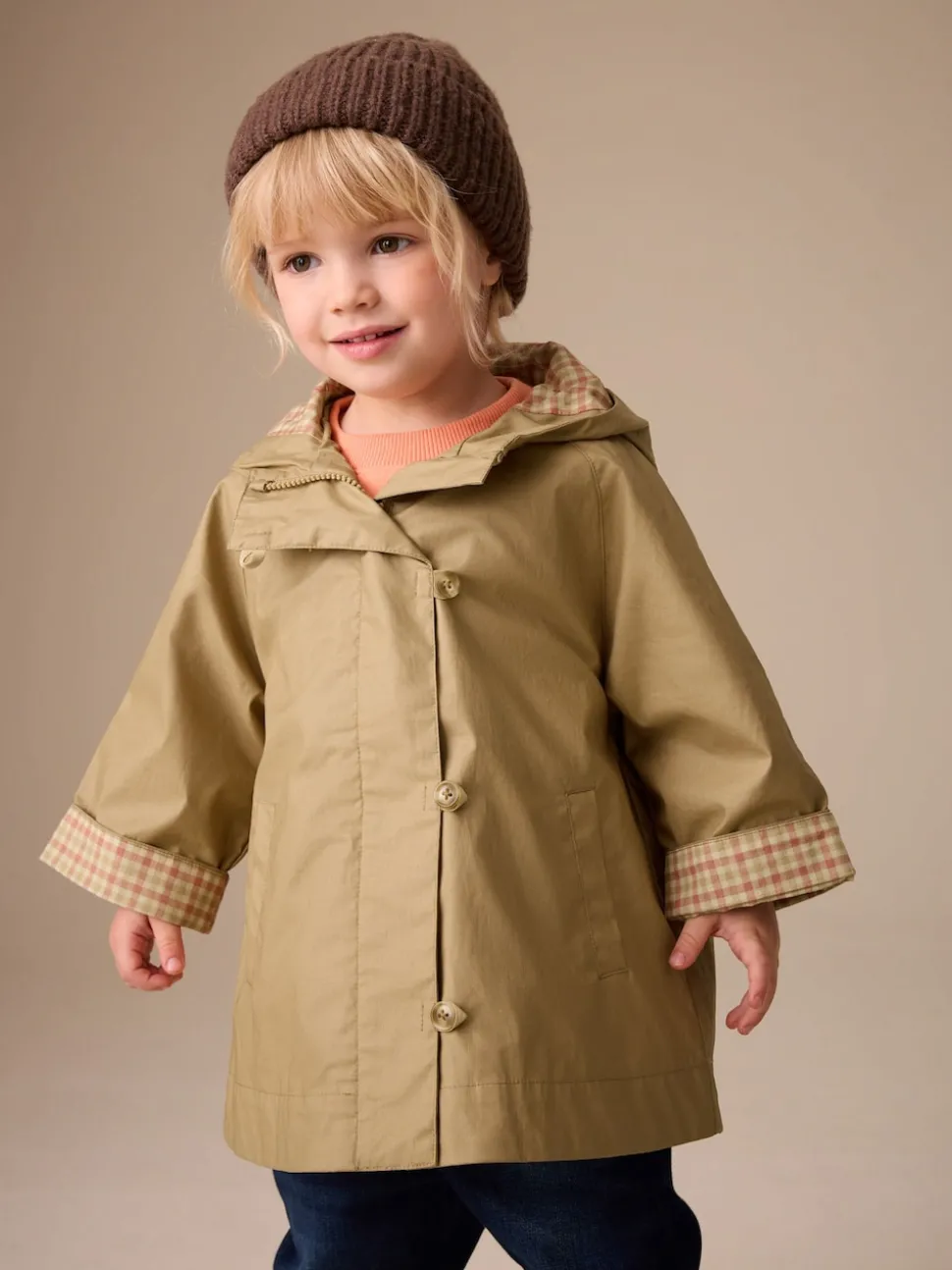 Stone Shower Resistant Hooded Trench Coat (3mths-7yrs)