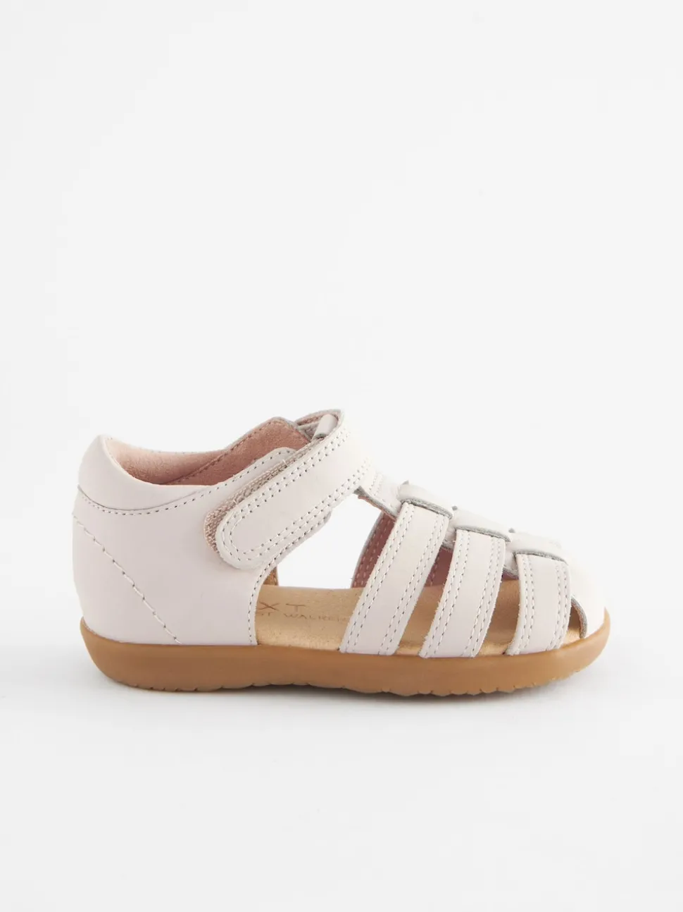 Stone Wide Fit (G) Baby Touch Fastening Leather First Walker Sandals