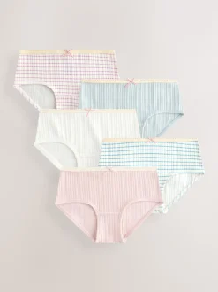 Stripe Pink Texture Hipsters 5 Pack (2-16yrs)