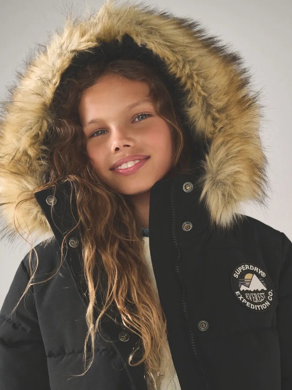Superdry Black Everest Longline Puffer Coat