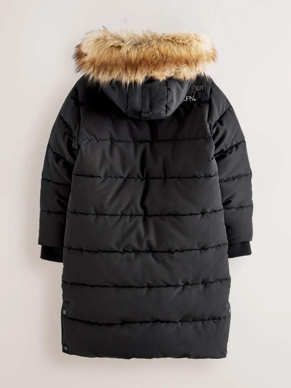 Superdry Black Everest Longline Puffer Coat