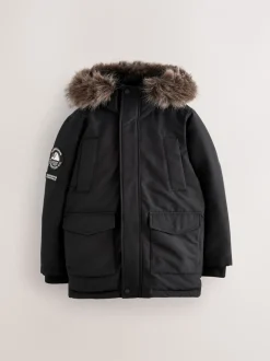 Superdry Black Everest Parka Coat