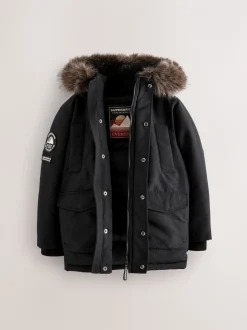 Superdry Black Everest Parka Coat
