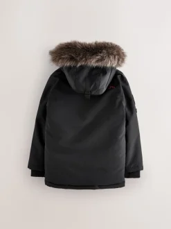 Superdry Black Everest Parka Coat