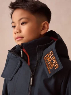 Superdry Black Fleece Lined Ripstop Coat