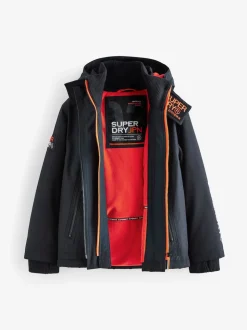 Superdry Black Fleece Lined Ripstop Coat