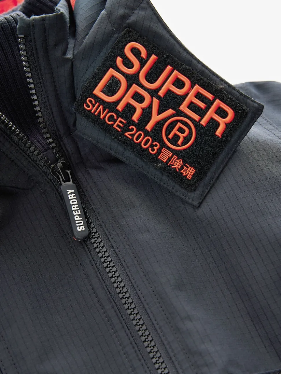 Superdry Black Fleece Lined Ripstop Coat