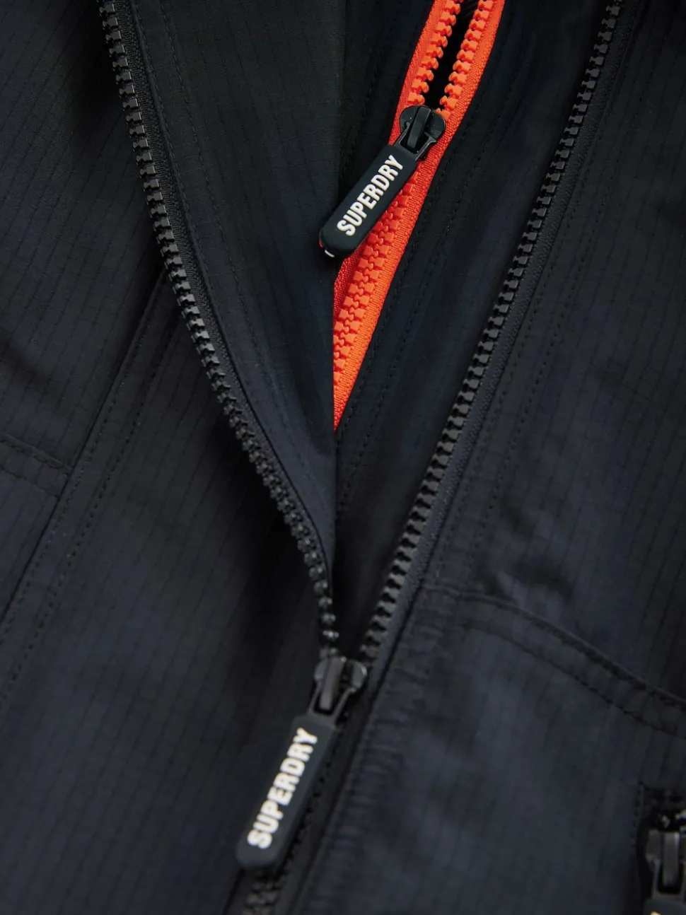 Superdry Black Fleece Lined Ripstop Coat